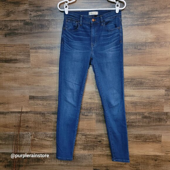 Madewell Jeans 27 Roadtripper Skinny Mid Rise Orson Wash H5804 Stretch Denim - Picture 1 of 13